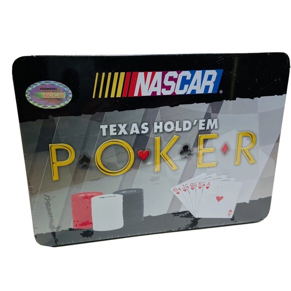 Board Game Nascar Poker Game Texas Hold'me Tin Box New Sealed 2015 - Picture 1 of 4